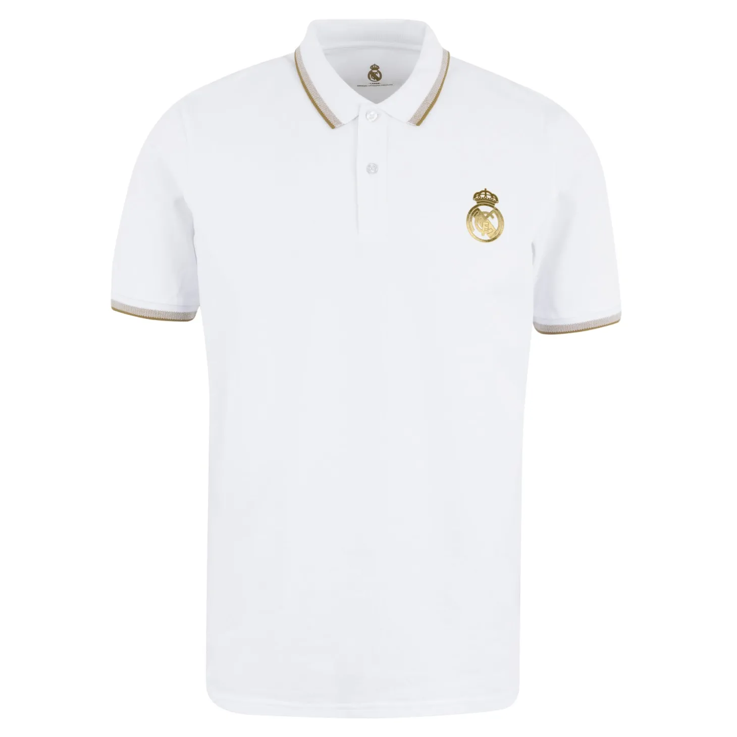 OSDM Polos^Mens White & Gold Polo
