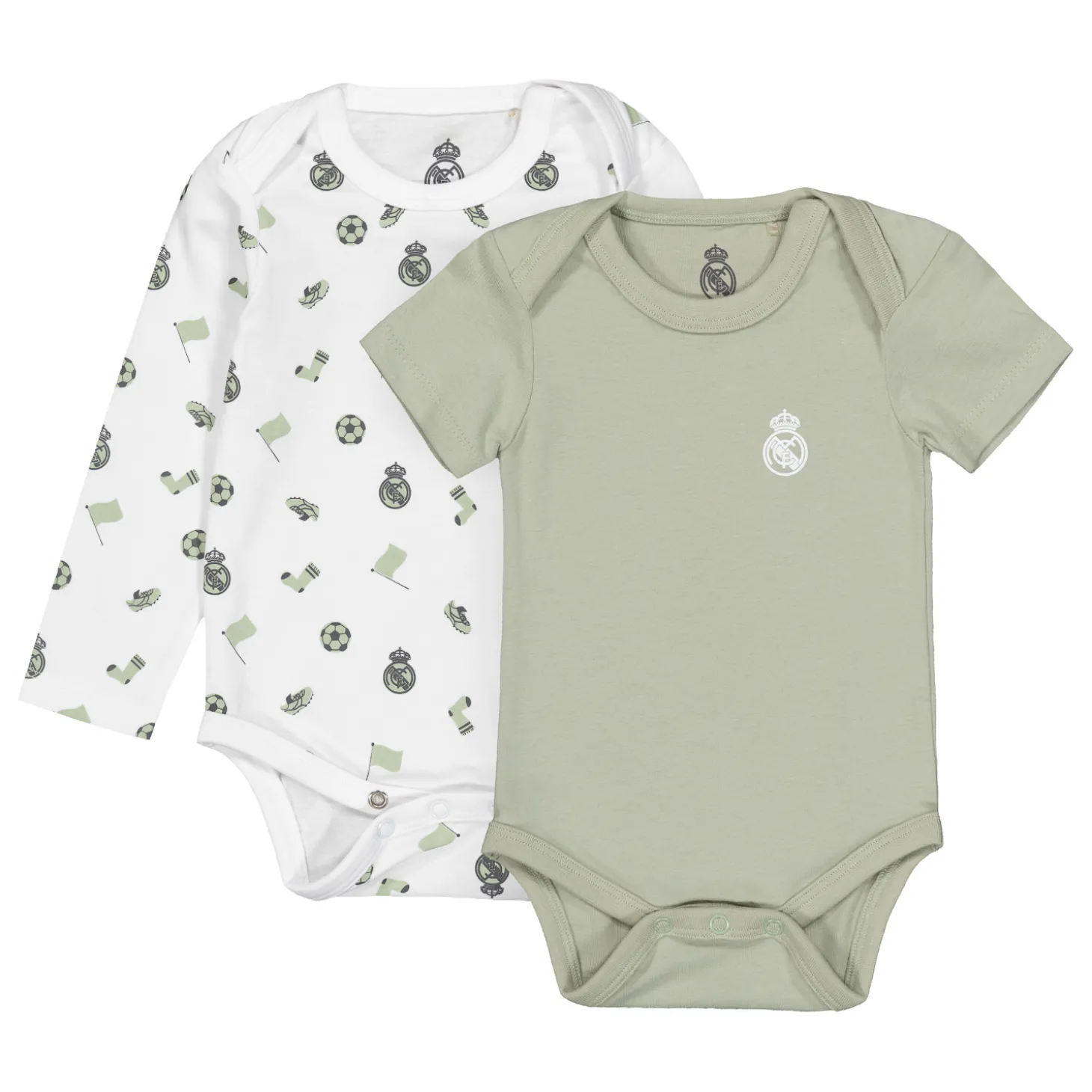 OSDM Baby Clothing^Set 2 Baby Bodies Green/White Real Madrid