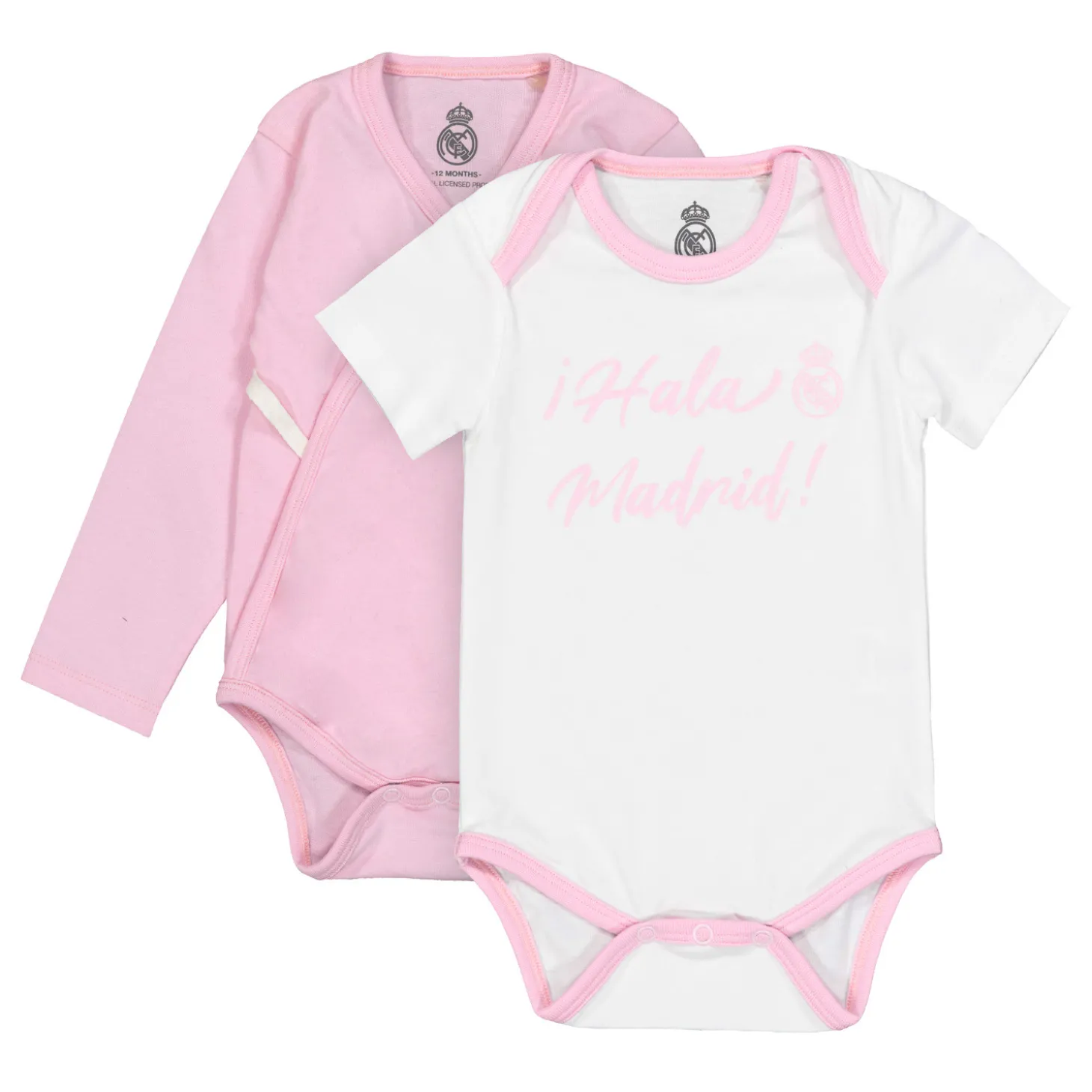 OSDM Baby Clothing^Set 2 Baby Bodies Pink/White Real Madrid