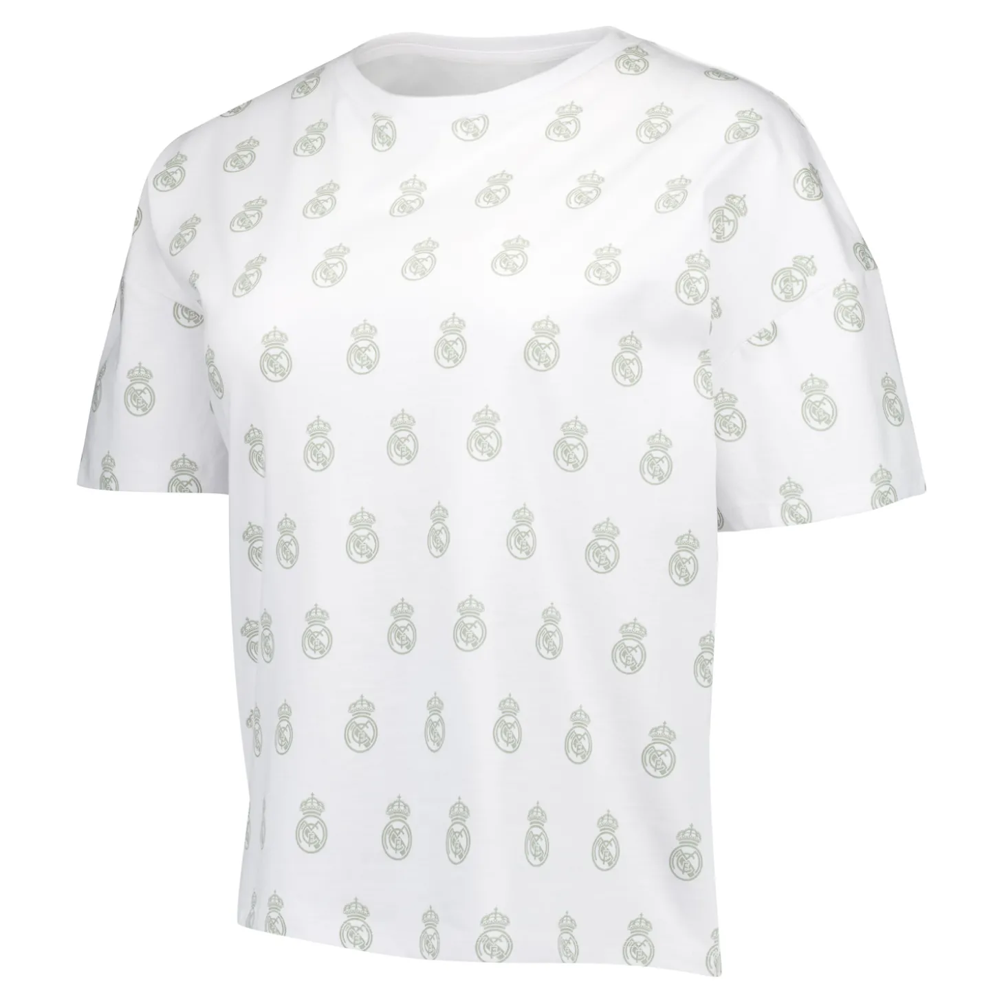 OSDM T-Shirts | Nightwear^Womens Real Madrid White Dreams Pijama Set Printed Crest T-Shirt & Shorts Green