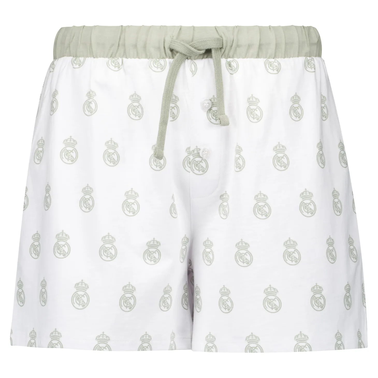 OSDM T-Shirts | Nightwear^Womens Real Madrid White Dreams Pijama Set Printed Crest T-Shirt & Shorts Green